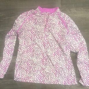 Tail Pink and White Patterned Long Sleeve dry wick tennis/golf top